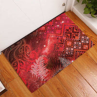 Aotearoa Taniko Matariki Rubber Doormat Cosmic Red LT7 - Polynesian Pride