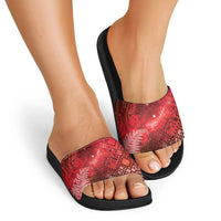 Aotearoa Taniko Matariki Slide Sandals Cosmic Red LT7 - Polynesian Pride