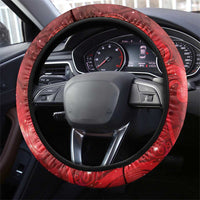 Aotearoa Taniko Matariki Steering Wheel Cover Cosmic Red LT7 - Polynesian Pride