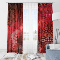 Aotearoa Taniko Matariki Window Curtain Cosmic Red LT7 - Polynesian Pride