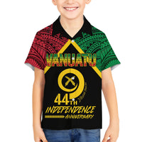 Vanuatu 44th Independence Anniversary Family Matching Off Shoulder Short Dress and Hawaiian Shirt LT7 Son's Shirt Colorful - Polynesian Pride