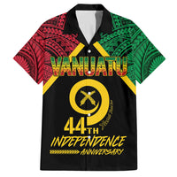 Vanuatu 44th Independence Anniversary Family Matching Tank Maxi Dress and Hawaiian Shirt LT7 Dad's Shirt - Short Sleeve Colorful - Polynesian Pride