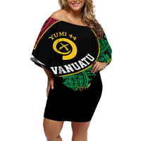 Vanuatu Independence Day Yumi 44 Off Shoulder Short Dress LT7 Women Colorful - Polynesian Pride