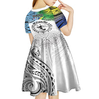 Malampa Fiji Day Kid Short Sleeve Dress Gradient Style