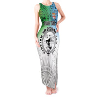 Malampa Fiji Day Tank Maxi Dress Gradient Style LT7 Women White - Polynesian Pride