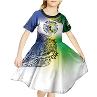 Malampa Day Kid Short Sleeve Dress Emblem Gradient Style LT7 - Polynesian Pride