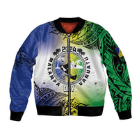 Malampa Day Sleeve Zip Bomber Jacket Emblem Gradient Style LT7 Unisex Colorful - Polynesian Pride