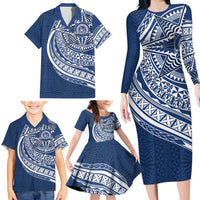 Tonga Queen Salote College Personalized Family Matching Long Sleeve Bodycon Dress and Hawaiian Shirt Ngatu Tokelaufeletoa Motifs