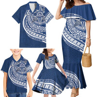 Tonga Queen Salote College Personalized Family Matching Mermaid Dress and Hawaiian Shirt Ngatu Tokelaufeletoa Motifs