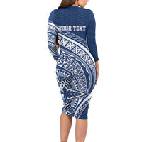 Tonga Queen Salote College Personalized Long Sleeve Bodycon Dress Ngatu Tokelaufeletoa Motifs