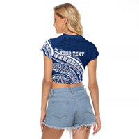 Tonga Queen Salote College Personalized Raglan Cropped T Shirt Ngatu Tokelaufeletoa Motifs