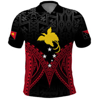 Personalised PNG Polo Shirt Papua Motuan Mirror Style LT7 Black - Polynesian Pride
