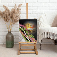 Hawaii Mokihana Mix Pikake Leis Mahalo 'Olelo Canvas Wall Art Black LT7 - Polynesian Pride