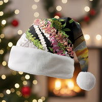 Hawaii Mokihana Mix Pikake Leis Mahalo 'Olelo Christmas Santa Hat Black