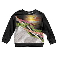 Hawaii Mokihana Mix Pikake Leis Mahalo 'Olelo Kid Ugly Christmas Sweater Black