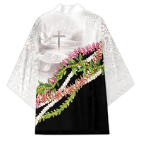 Hawaii Mokihana Mix Pikake Leis Mahalo 'Olelo Kimono White Tapa LT7 - Polynesian Pride