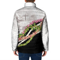 Hawaii Mokihana Mix Pikake Leis Mahalo 'Olelo Padded Jacket White Tapa LT7 - Polynesian Pride