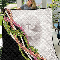 Hawaii Mokihana Mix Pikake Leis Mahalo 'Olelo Quilt White Tapa LT7 White - Polynesian Pride