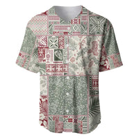 Aloha Hawaii Pastel Christmas Patchwork Baseball Jersey Classic Style - Polynesian Pride
