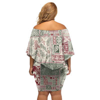 Aloha Hawaii Pastel Christmas Patchwork Family Matching Off Shoulder Short Dress and Hawaiian Shirt Classic Style LT7 - Polynesian Pride