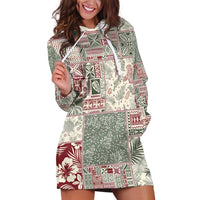 Aloha Hawaii Pastel Christmas Patchwork Hoodie Dress Classic Style - Polynesian Pride