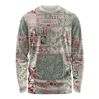 Aloha Hawaii Pastel Christmas Patchwork Long Sleeve Shirt Classic Style - Polynesian Pride