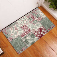 Aloha Hawaii Pastel Christmas Patchwork Rubber Doormat Classic Style - Polynesian Pride