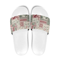 Aloha Hawaii Pastel Christmas Patchwork Slide Sandals Classic Style - Polynesian Pride