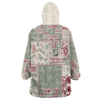 Aloha Hawaii Pastel Christmas Patchwork Wearable Blanket Hoodie Classic Style - Polynesian Pride