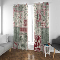 Aloha Hawaii Pastel Christmas Patchwork Window Curtain Classic Style LT7 With Grommets Pastel Green - Polynesian Pride