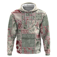 Aloha Hawaii Pastel Christmas Patchwork Zip Hoodie Classic Style - Polynesian Pride