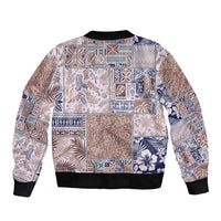 Aloha Hawaii Pastel Christmas Patchwork Bomber Jacket Rustic Style - Polynesian Pride