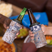 Aloha Hawaii Pastel Christmas Patchwork 4 in 1 Can Cooler Tumbler Rustic Style - Polynesian Pride