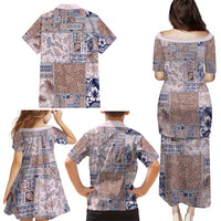 Aloha Hawaii Pastel Christmas Patchwork Family Matching Puletasi and Hawaiian Shirt Rustic Style LT7 - Polynesian Pride