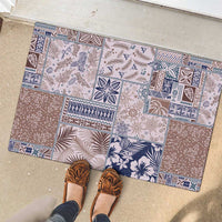 Aloha Hawaii Pastel Christmas Patchwork Rubber Doormat Rustic Style - Polynesian Pride