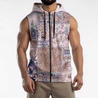 Aloha Hawaii Pastel Christmas Patchwork Sleeveless Zip Hoodie Rustic Style LT7 - Polynesian Pride