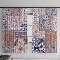 Aloha Hawaii Pastel Christmas Patchwork Window Curtain Rustic Style LT7 With Hooks Beige - Polynesian Pride