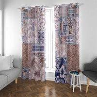 Aloha Hawaii Pastel Christmas Patchwork Window Curtain Rustic Style LT7 With Grommets Beige - Polynesian Pride