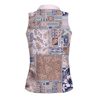 Aloha Hawaii Pastel Christmas Patchwork Women Sleeveless Polo Shirt Rustic Style - Polynesian Pride