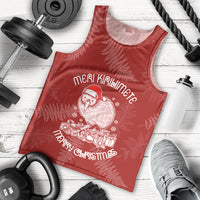 New Zealand Christmas Men Tank Top Silver Fern Mix Kiwi Bird Ver01 LT7 Red - Polynesian Pride