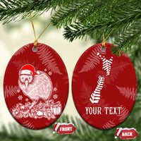 New Zealand Christmas Ceramic Ornament Silver Fern Mix Kiwi Bird Ver01 LT7 - Polynesian Pride