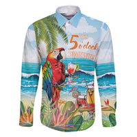 Aloha Hawaii Christmas Family Matching Long Sleeve Bodycon Dress and Hawaiian Shirt It's 5 o'clock Somewhere