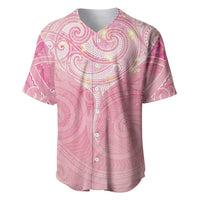 Breast Cancer Awareness Maori Aotearoa Baseball Jersey Manta Ray - Pink Glaze LT7 Pink - Polynesian Pride