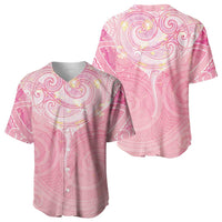 Breast Cancer Awareness Maori Aotearoa Baseball Jersey Manta Ray - Pink Glaze LT7 - Polynesian Pride