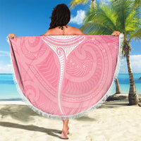 Breast Cancer Awareness Maori Aotearoa Beach Blanket Manta Ray - Pink Glaze - Polynesian Pride