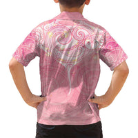 Breast Cancer Awareness Maori Aotearoa Family Matching Puletasi and Hawaiian Shirt Manta Ray - Pink Glaze - Polynesian Pride