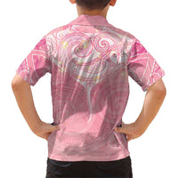 Breast Cancer Awareness Maori Aotearoa Family Matching Tank Maxi Dress and Hawaiian Shirt Manta Ray - Pink Glaze - Polynesian Pride