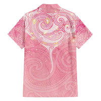 Breast Cancer Awareness Maori Aotearoa Family Matching Tank Maxi Dress and Hawaiian Shirt Manta Ray - Pink Glaze - Polynesian Pride
