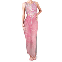 Breast Cancer Awareness Maori Aotearoa Family Matching Tank Maxi Dress and Hawaiian Shirt Manta Ray - Pink Glaze - Polynesian Pride