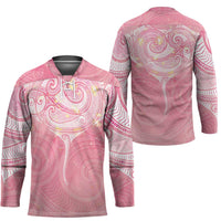 Breast Cancer Awareness Maori Aotearoa Hockey Jersey Manta Ray - Pink Glaze LT7 - Polynesian Pride